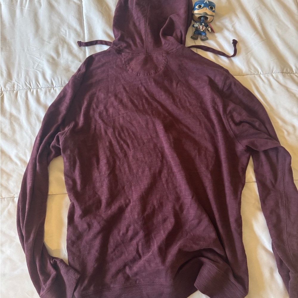 Faherty Organic Cotton layering Hoodie - Burgundy splash color - Picture 3 of 4